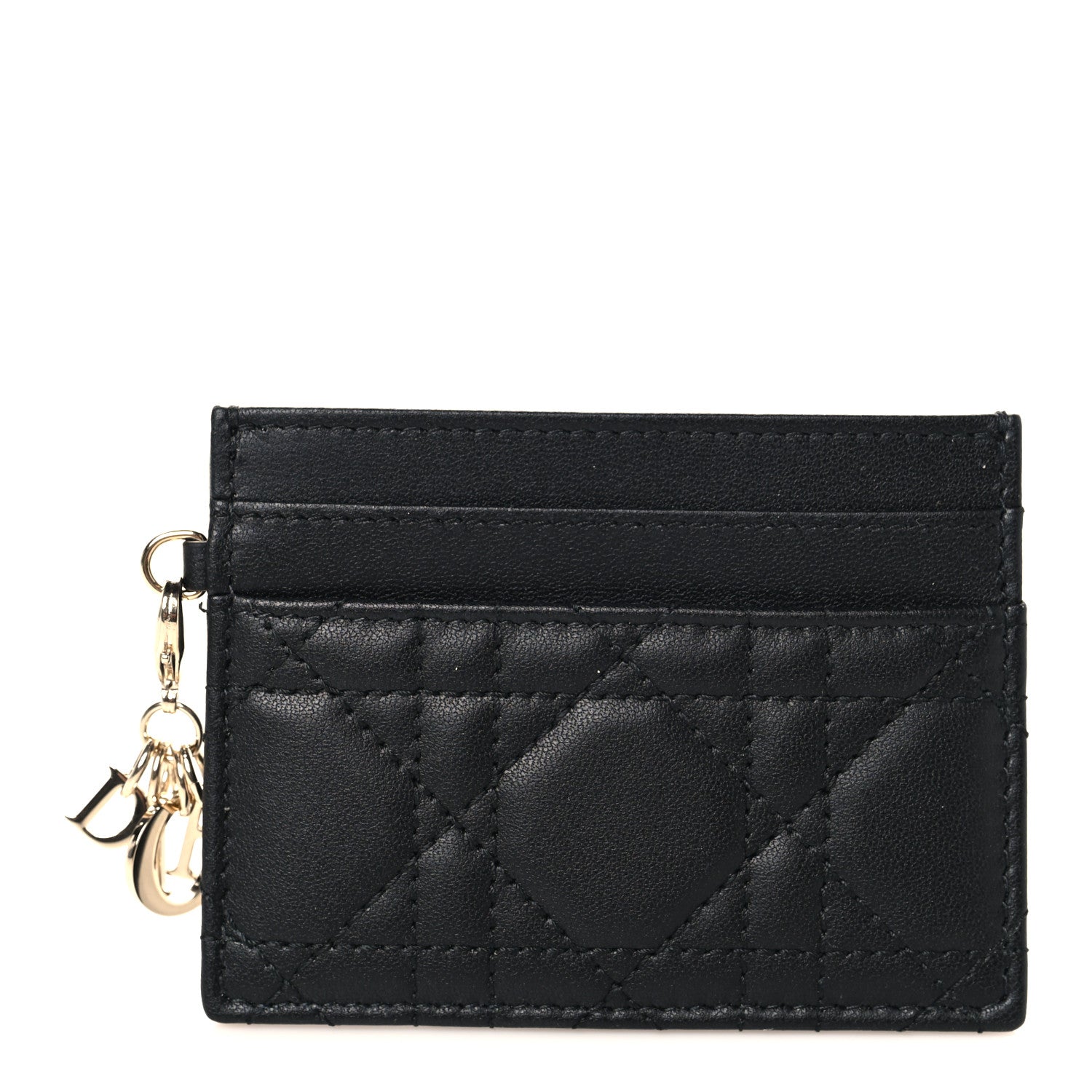 Christian Dior Lambskin Cannage Lady Dior Card Holder Black 1 of 7