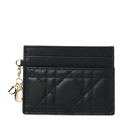 Christian Dior Lambskin Cannage Lady Dior Card Holder Black 1 of 7