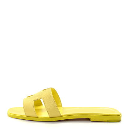 Hermes Epsom Oran Sandals 40 Jaune Pollen 1 of 9