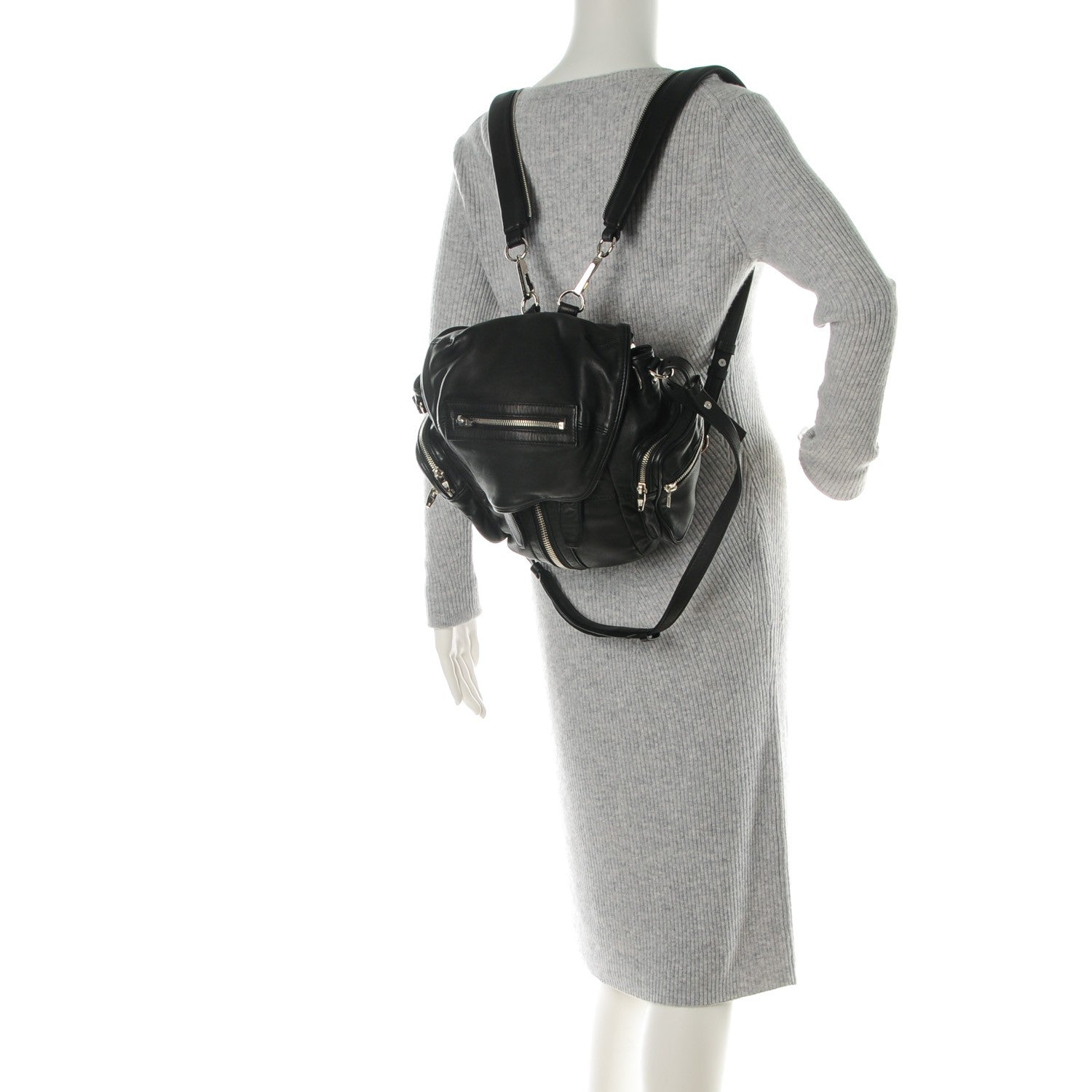 Alexander Wang Lambskin Mini Marti Backpack Washed Black Rhodium Hardware 2 of 8