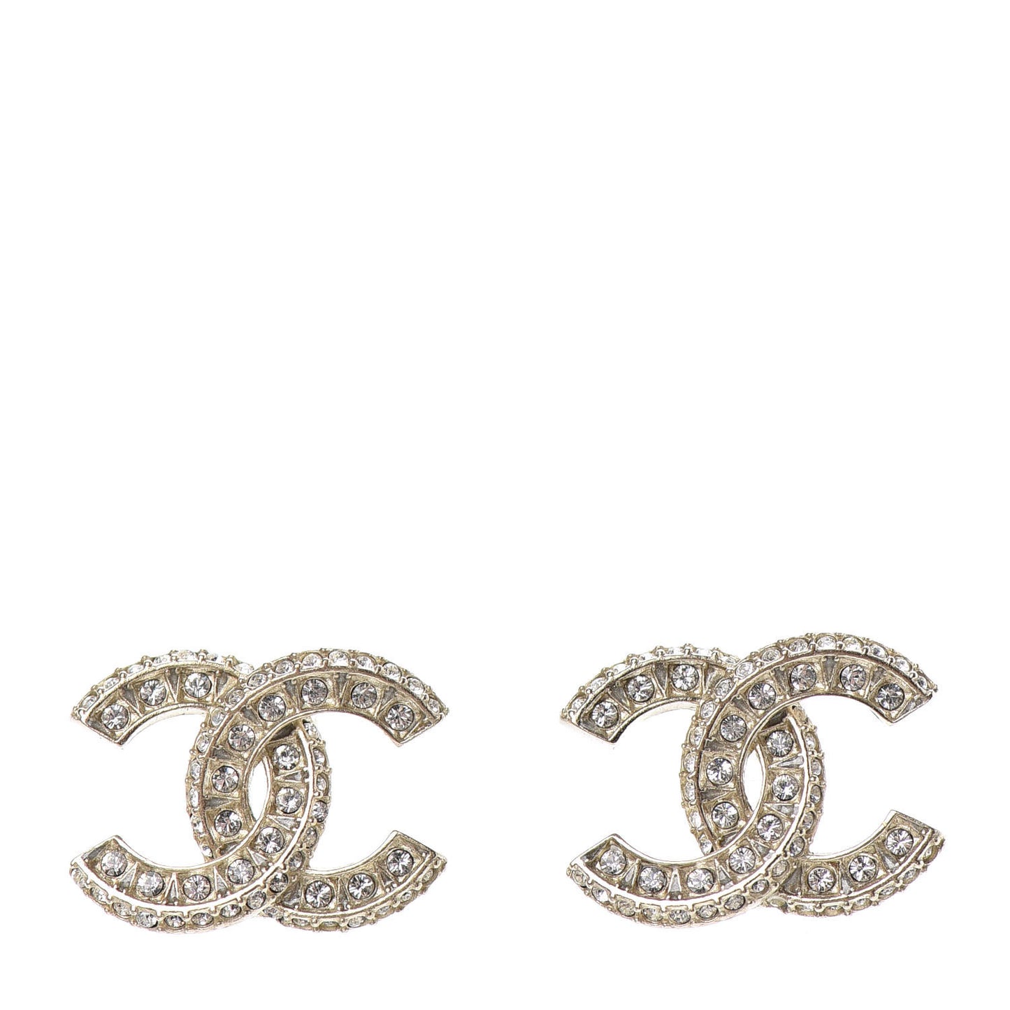 Crystal Timeless CC Earrings Light Gold
