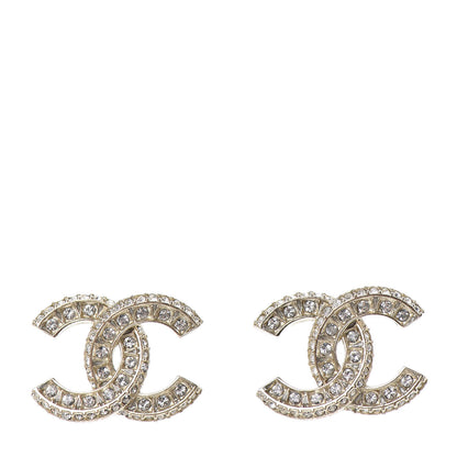 Chanel Crystal Timeless CC Earrings Light Gold 1 of 4