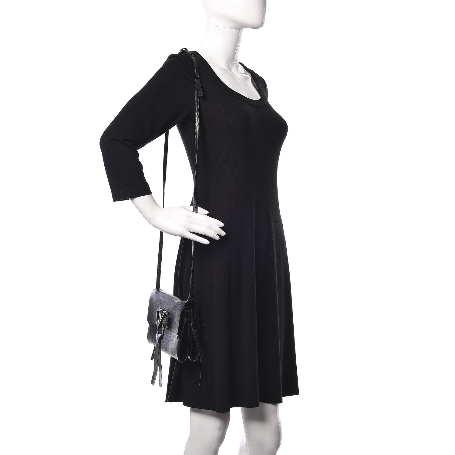 Valentino Garavani Calfskin Small VRing Crossbody Bag Black 2 of 11