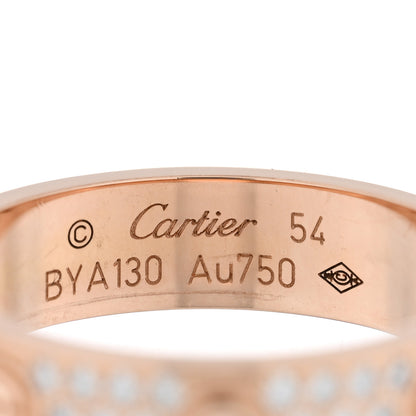 Cartier 18K Pink Gold Diamond 5mm LOVE Wedding Paved Band Ring 54 7 4 of 4