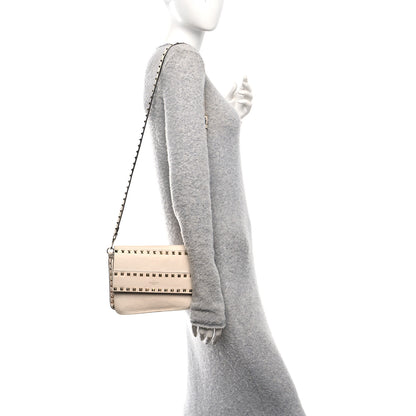 Valentino Garavani Pebbled Calfskin Rockstud Side Slip Crossbody Ivory 2 of 9