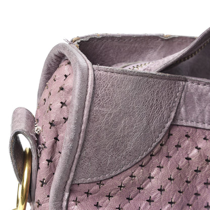 Balenciaga Agneau Laser Cut Cross Classic Gold Hardware City Glicine 9 of 10