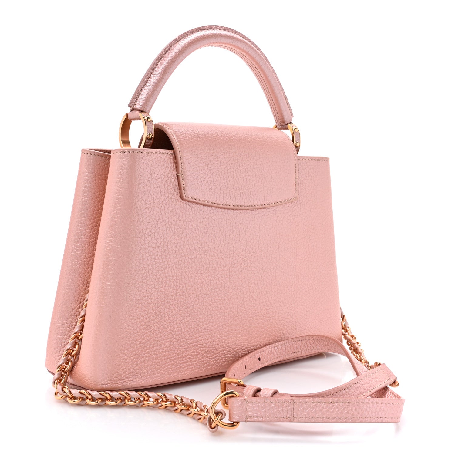 Louis Vuitton Metallic Taurillon Capucines BB Pearly Pink 3 of 12