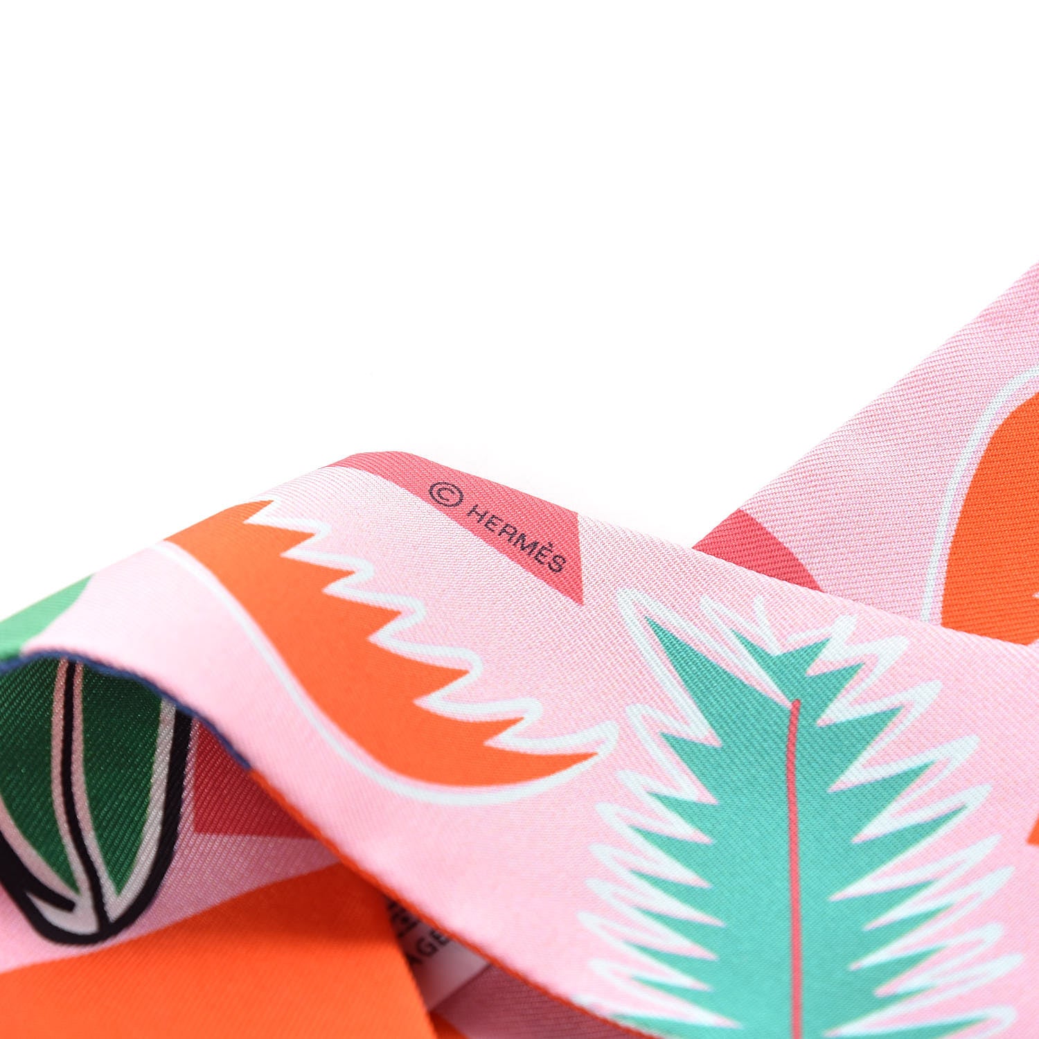 Hermes Silk Sea Surf and Fun Twilly Rose Vermillon Menthol 4 of 4