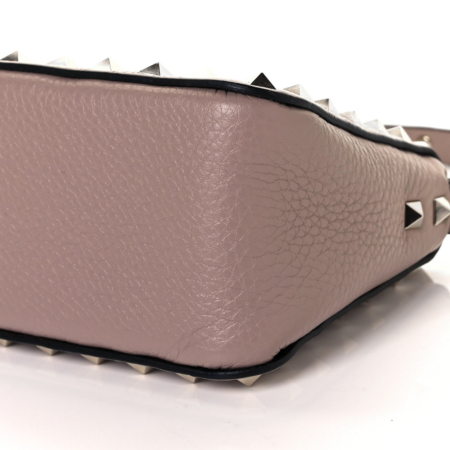 Pebbled Calfskin Small Rockstud Flip Lock Shoulder Bag Poudre