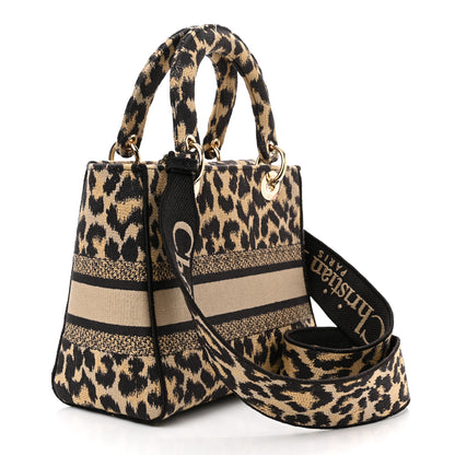 Christian Dior Canvas Medium Mizza Embroidered Lady D-Lite Beige Multicolor 3 of 9