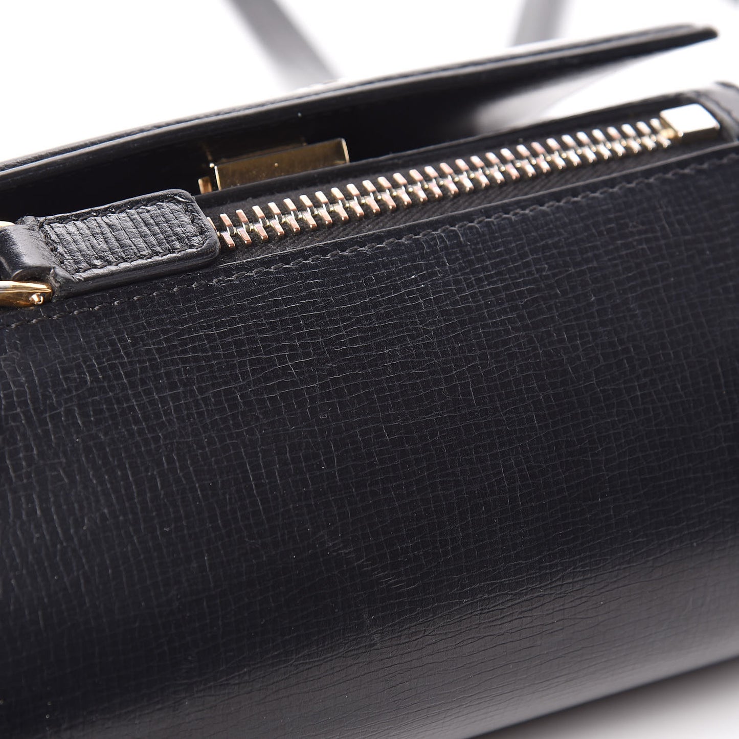 Textured Calfskin Mini Pandora Box Crossbody Bag Black