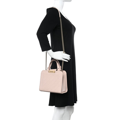Chanel Grained Calfskin Stitched Small Label Click Shopper Tote Light Beige 2 of 11