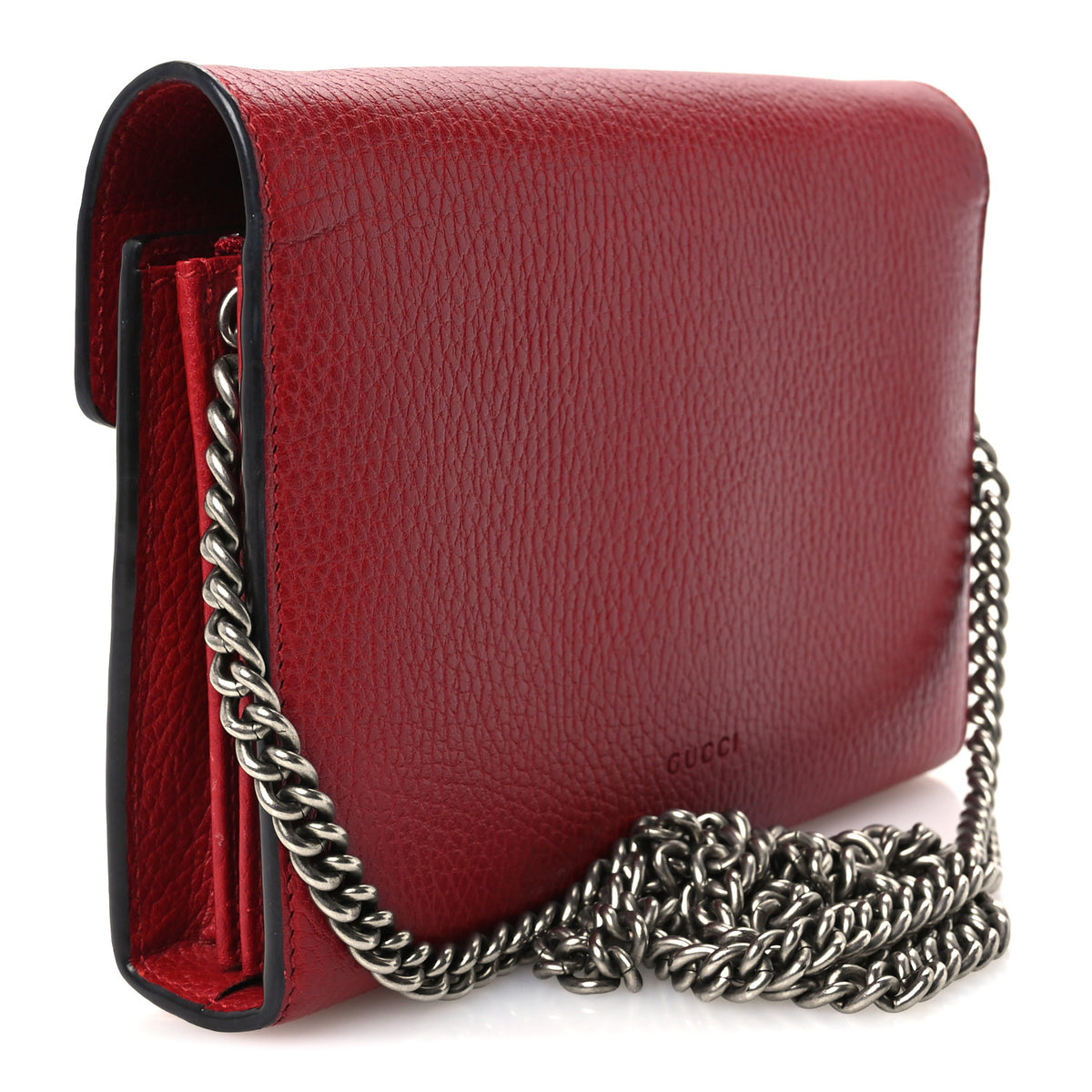 Gucci Calfskin Mini Dionysus Chain Wallet Hibiscus Red 3 of 11