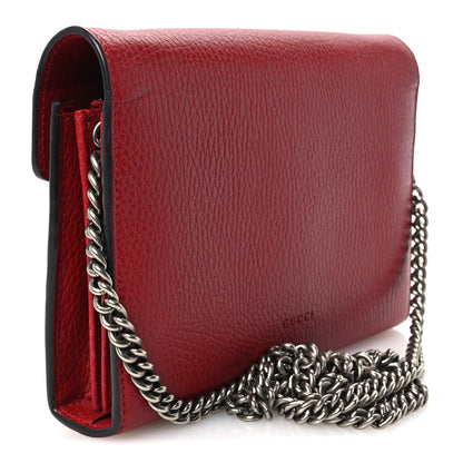 Gucci Calfskin Mini Dionysus Chain Wallet Hibiscus Red 3 of 11