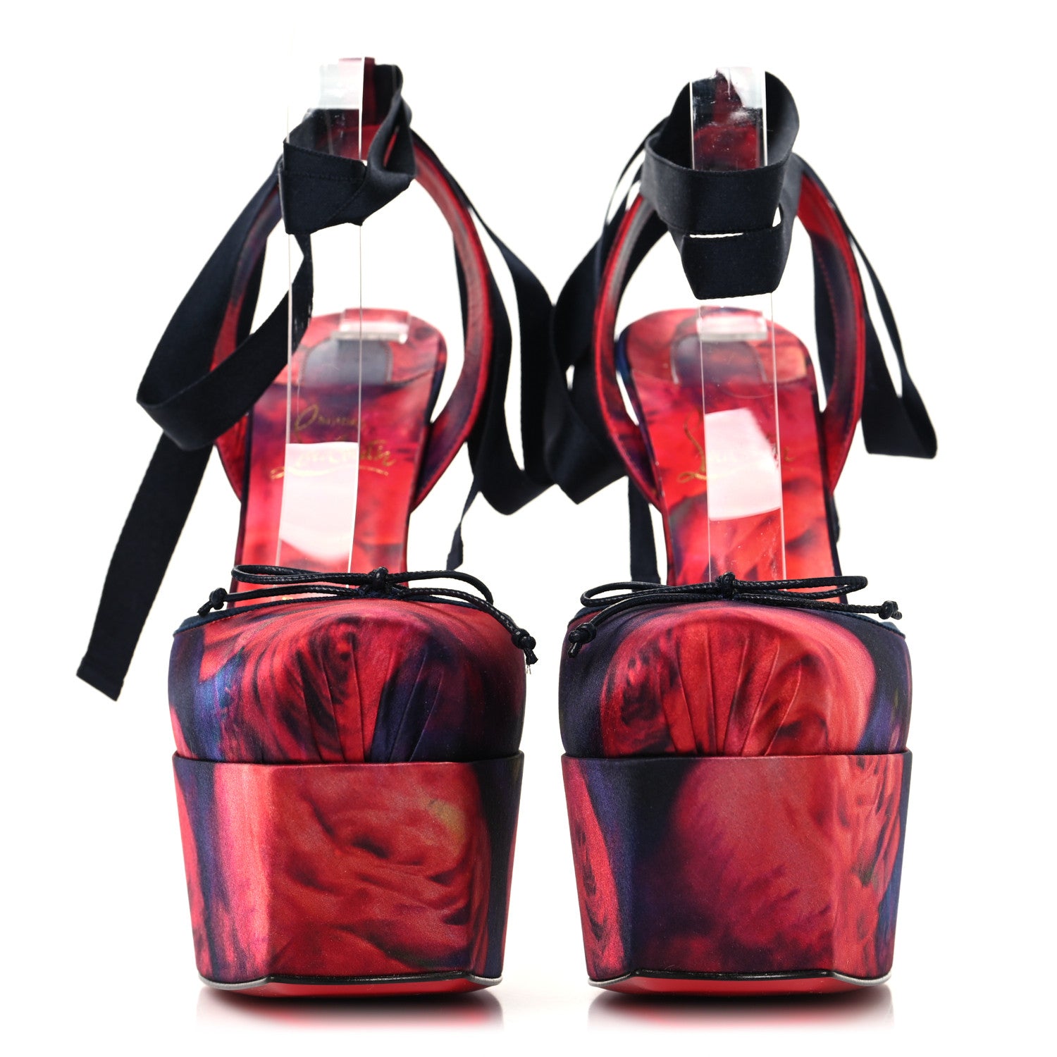 Christian Louboutin Crepe Satin Roses Cassia Lace Up 160 Pumps 40 Multicolor 3 of 8