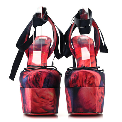 Christian Louboutin Crepe Satin Roses Cassia Lace Up 160 Pumps 40 Multicolor 3 of 8