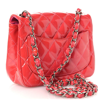 Chanel Patent Quilted Mini Square Flap Pink 3 of 11