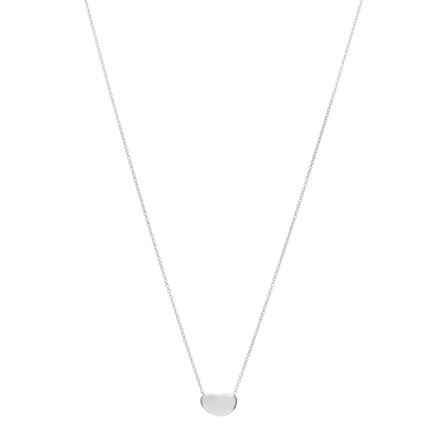 Tiffany Sterling Silver 9mm Elsa Peretti Bean Pendant Necklace 1 of 3