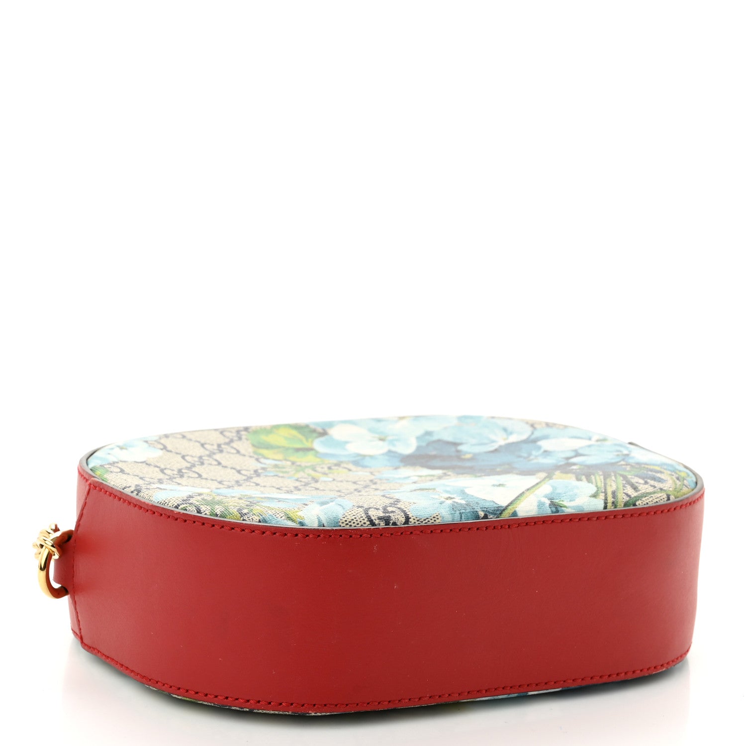 Gucci GG Supreme Monogram Blooms Mini Chain Shoulder Bag Beige Blue Navy Hibiscus Red 4 of 11