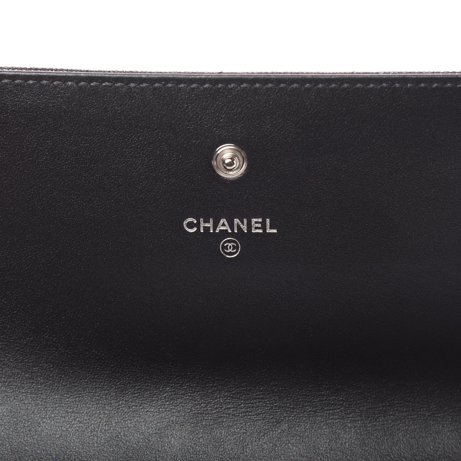 Chanel Iridescent Caviar Quilted Classic Pouch Clutch Black 6 of 11