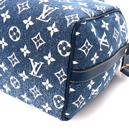 Louis Vuitton Monogram Jacquard Denim Speedy Bandouliere 25 Bleu 12 of 12