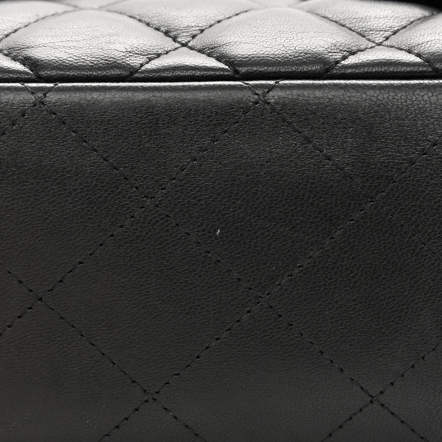 Lambskin Quilted Jumbo Double Flap Black