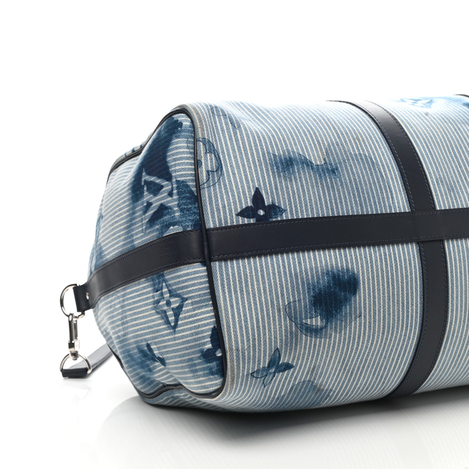 Louis Vuitton Monogram Watercolor Keepall Bandouliere 50 Hickory Stripes Denim 7 of 11