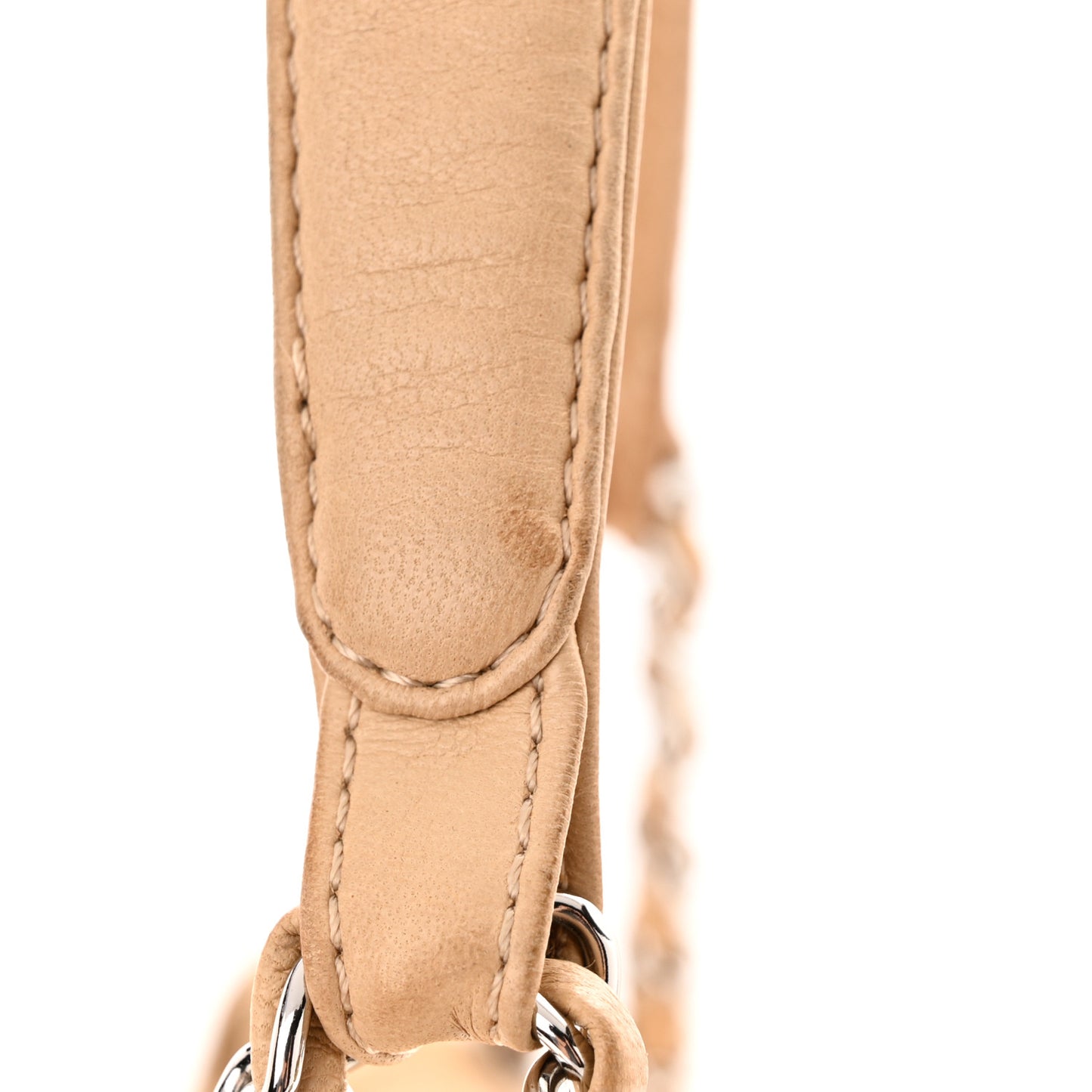 Lambskin Stitched Medium Ultimate Soft Tote Beige