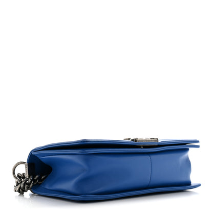 Chanel Calfskin Chevron Quilted Medium Boy Flap Blue 4 of 11