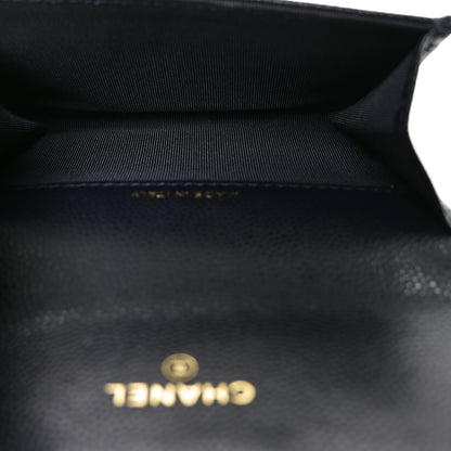 Chanel Caviar Quilted Flap Card Holder Navy Blue 5 of 9