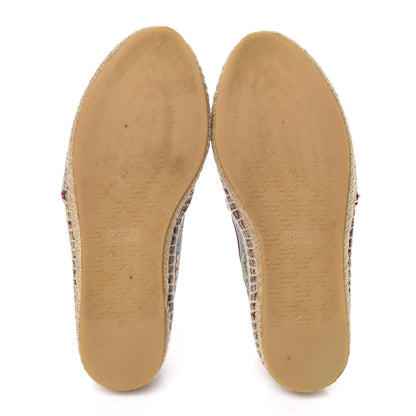 Gucci GG Supreme Monogram Tian Womens Espadrilles 36 Beige Multicolor Red 5 of 9