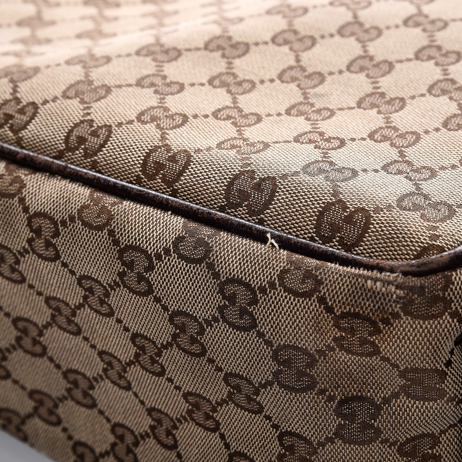 Gucci Monogram Natural Pigskin Large Diaper Bag Beige Ebony Cocoa Dark Chocolate 16 of 18