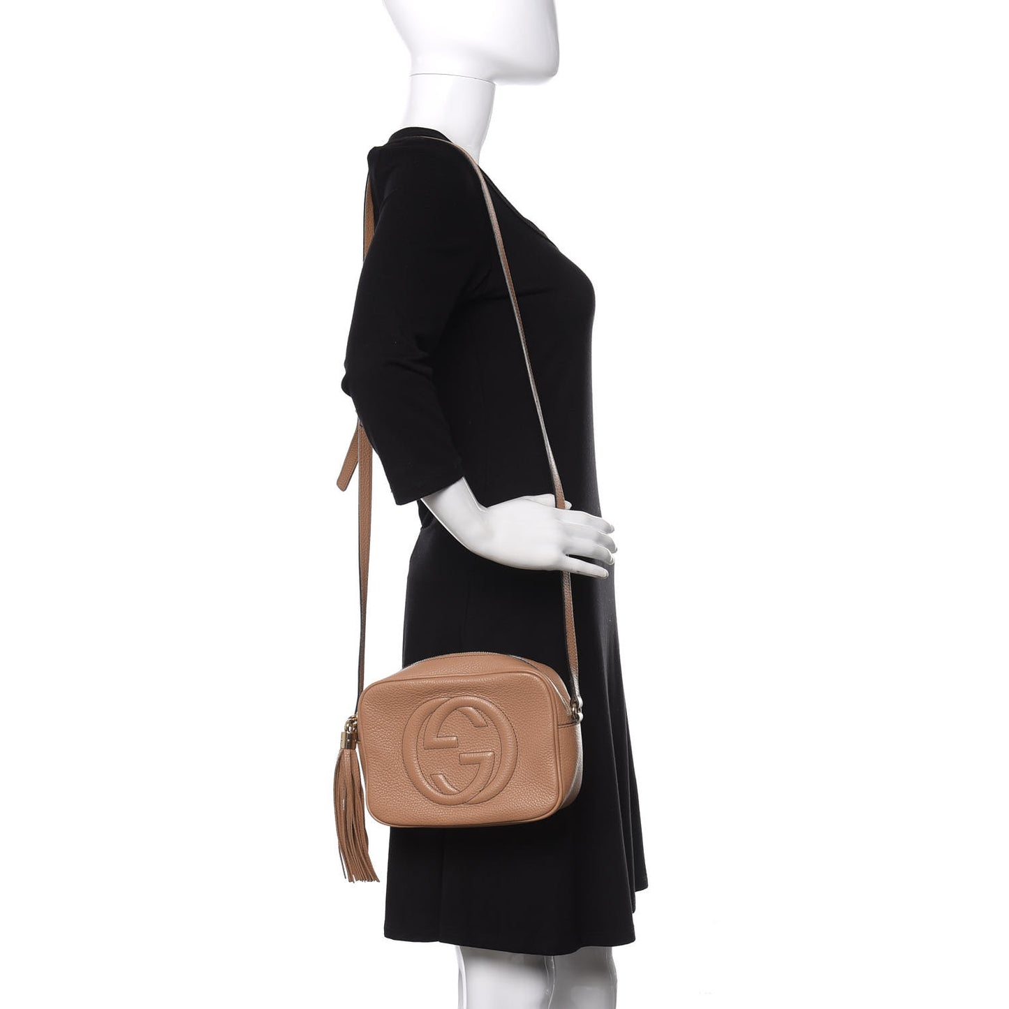 Pebbled Calfskin Small Soho Disco Bag Camelia