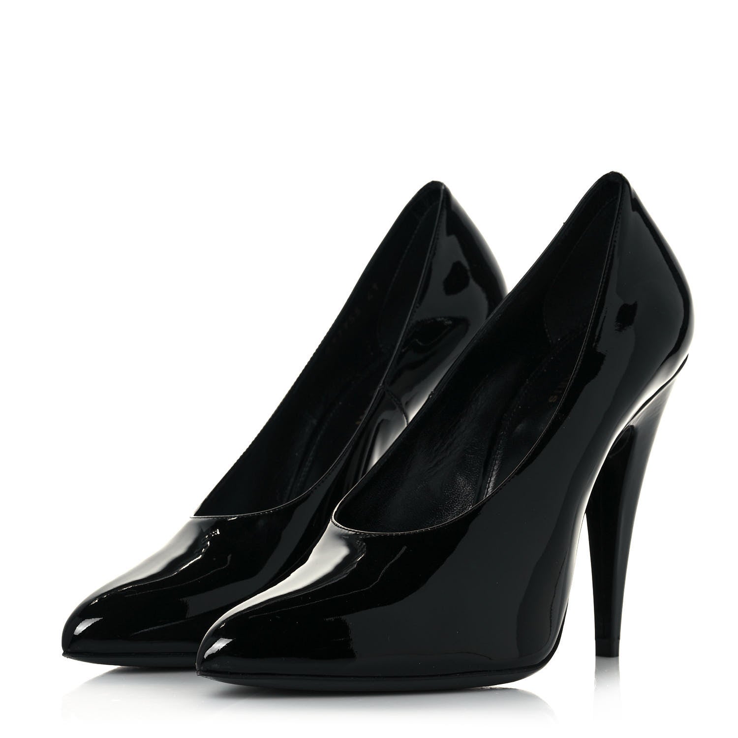 Saint Laurent Patent Calfskin Kiki 100 Pumps 41 Black 3 of 10