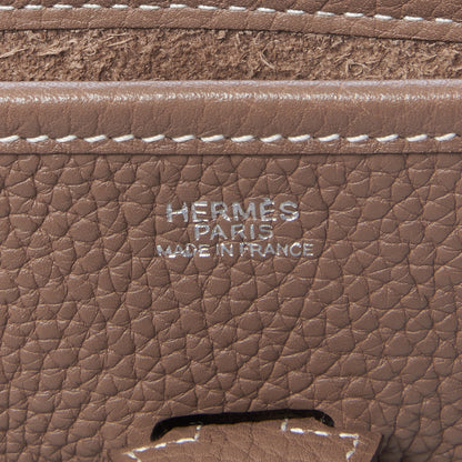 Hermes Taurillon Clemence Evelyne II PM Etoupe 8 of 12