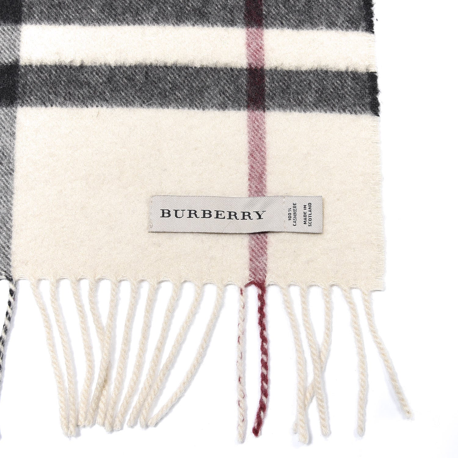 Burberry Cashmere Giant Check Fringe Scarf 3 of 4