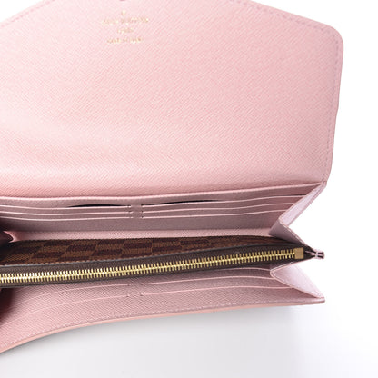 Louis Vuitton Damier Ebene Studded Sarah Wallet NM Rose Ballerine 5 of 10