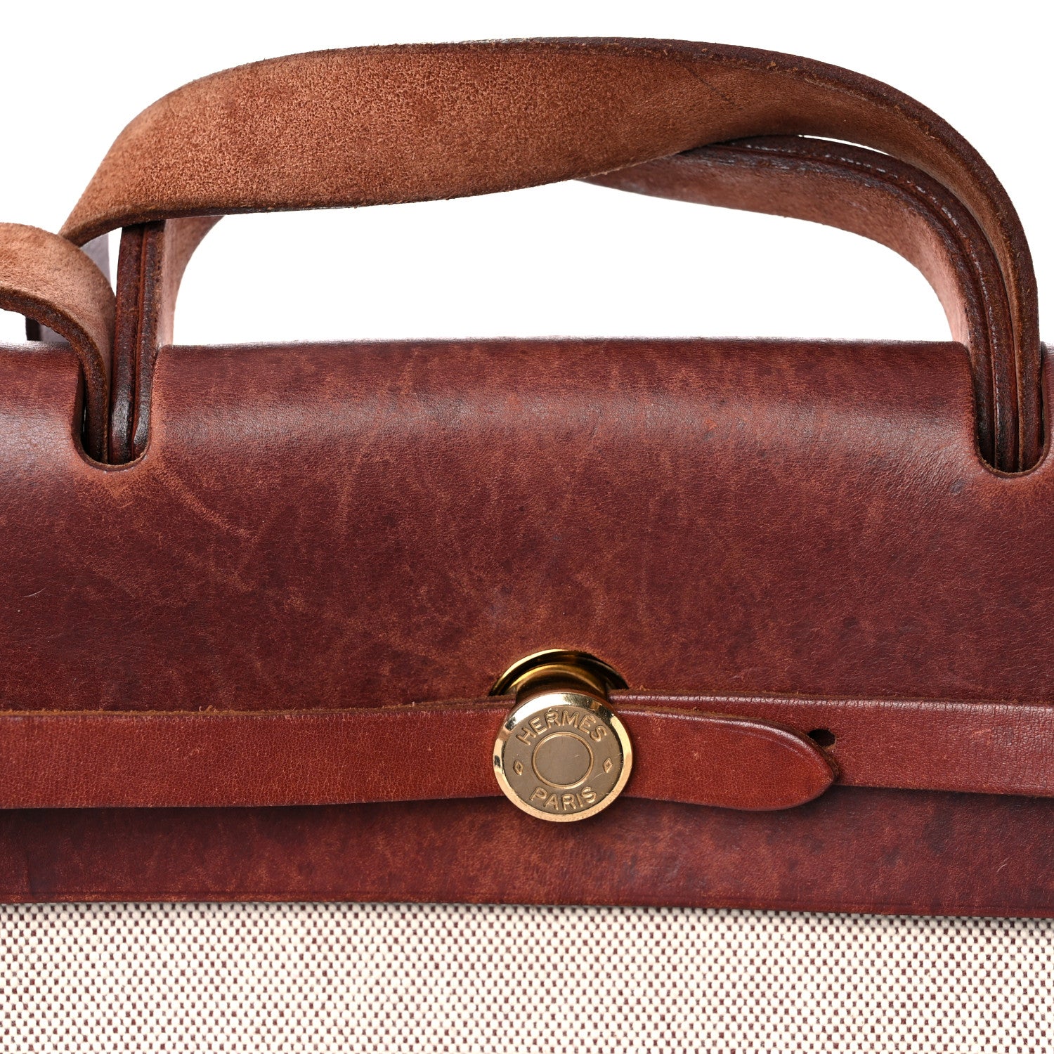 Hermes Toile Vache Calfskin Herbag 40 GM Natural 12 of 19