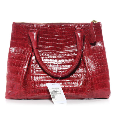 Nancy Gonzalez Crocodile Zip Top Satchel Red 1 of 5