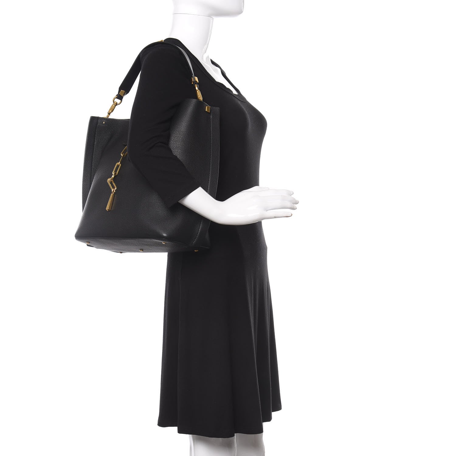 Valentino Garavani Grainy Calfskin Escape Hobo Bag Black 2 of 8