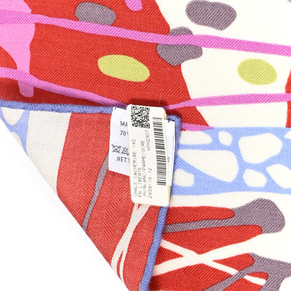 Hermes Cashmere Silk En Liberte Shawl 140 White Parme Orce 4 of 15