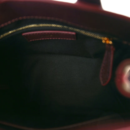 Burberry Grainy Calfskin House Check Small Banner Tote Mahogany Red 5 of 9