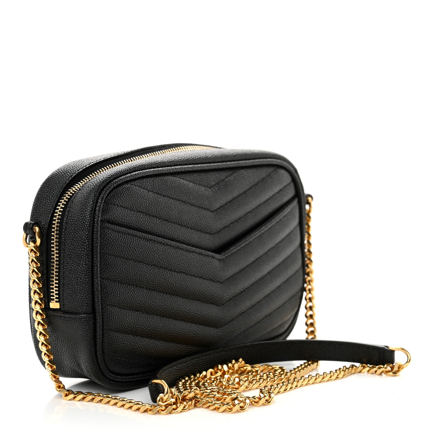 Saint Laurent Grain De Poudre Matelasse Monogram Mini Lou Camera Bag Black 3 of 11