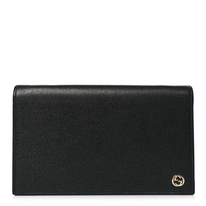Gucci Textured Calfskin Medium Betty Chain Wallet Black 1 of 9