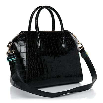 Givenchy Calfskin Crocodile Embossed Small Antigona Black 2 of 18