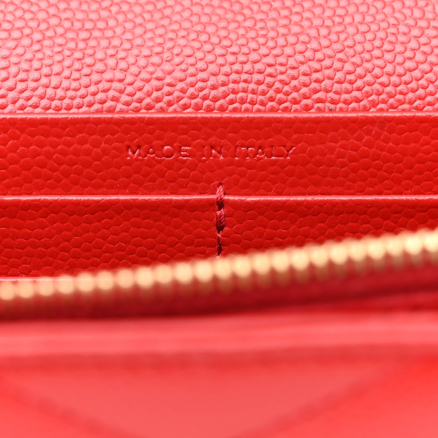 Grain De Poudre Matelasse Chevron Monogram Chain Wallet New Red