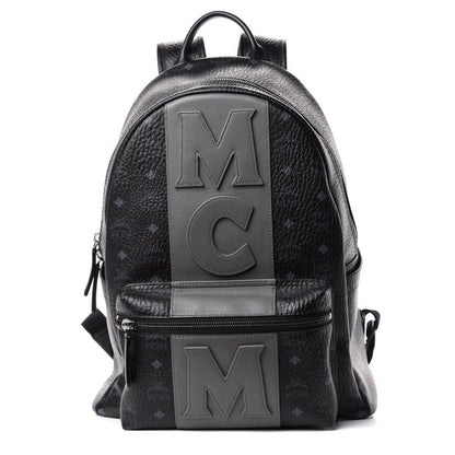 MCM Visetos Medium Stark Logo Stripe Backpack Black 1 of 8