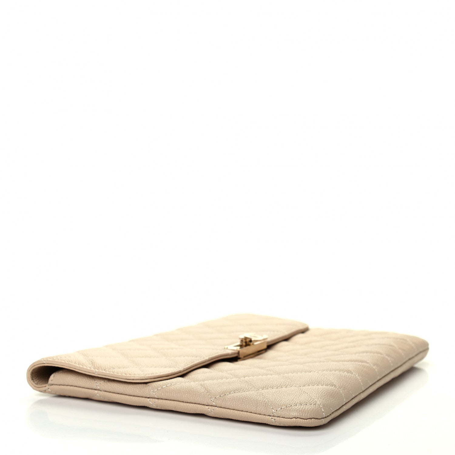 Chanel Caviar Quilted Medium Golden Class Pouch Beige 4 of 8