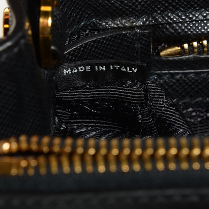 Prada Saffiano Lux Small Double Zip Tote Nero Black 9 of 10