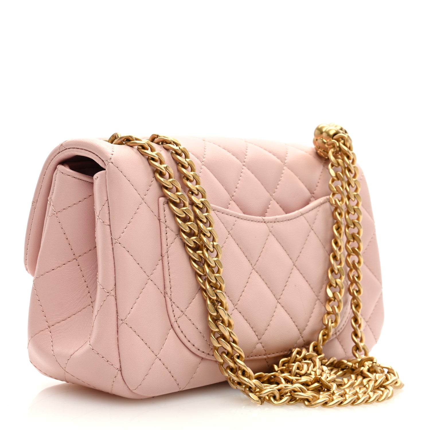 Chanel Lambskin Quilted Camellia Crush Mini Rectangular Flap Pink 3 of 10